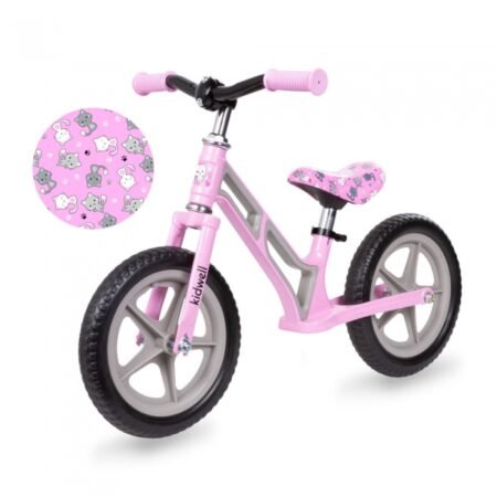 Bicicletă fără pedale cu cadru din magneziu Kidwell COMET - Pink Gray