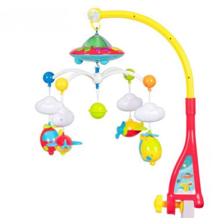 Carusel muzical pentru pătuț cu lumini, sunete și jucării Huanger HE0304 - Multicolor