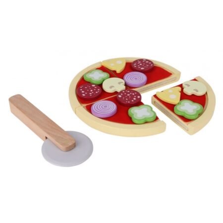 Jucărie interactivă de lemn sub formă de pizza Ecotoys 4221