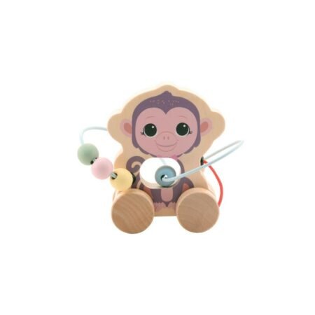 Jucărie maimuță din lemn, Joueco, Multicolor