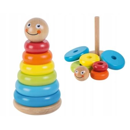 Jucărie educativă, Piramida din lemn, Joueco Multicolor