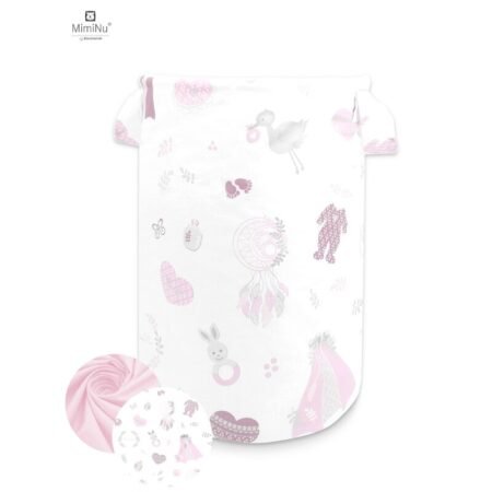 Cutie depozitare cu mânere pentru jucării, 50x35 cm, MimiNu, Baby Shower Pink