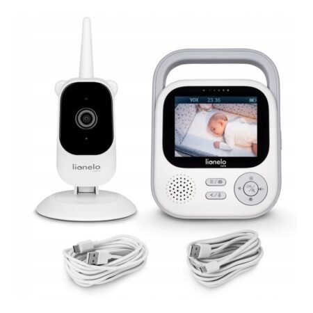 Video monitor cu sunete si mod de noapte, Full HD, Lionelo, Babyline 3.2, Alb